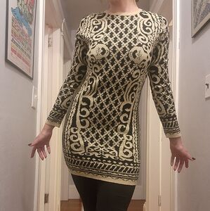 Gold And Black Sweater Dress